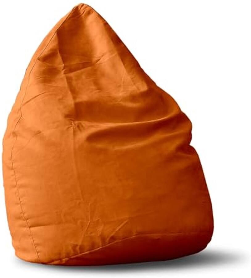 Luxe Zitzak 60x45cm Microvelours Beanbag voor Volwassenen en Kinderen Ideaal voor Kinderkamer & Chill-out Area Ergonomisch & Comfortabel [oranje]