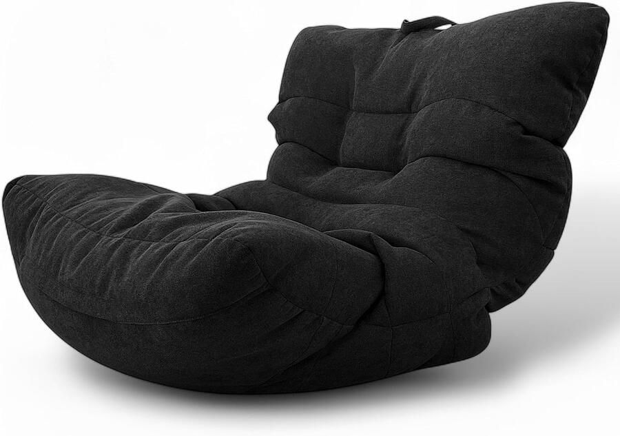 Luxe Zitzak voor Woonkamer en Slaapkamer – Grote Moderne Pouf Lounge XXL Zwart