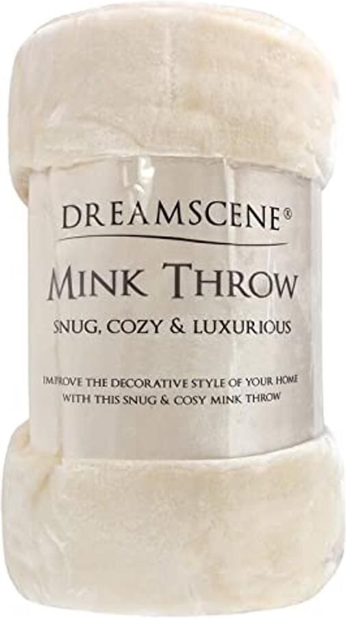 Luxueuze Fleece Sofabeddeken Zachte en Warme Dekbed voor Bank of Bed Crème 125 x 150 cm