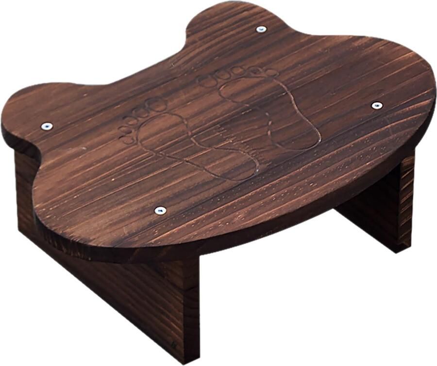 Lvjkes Toiletkruk voor Volwassenen Houten Toiletkruk met 4 Antislip Pads Comfortabele Hurkkruk voor Kinderen 33 5 x 23 x 11 cm (Berenkop Antracietkleur)