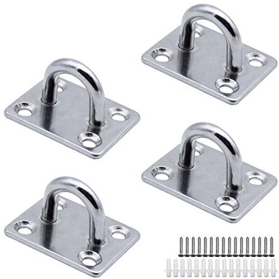M5 Oogplaat Haak Set van 4 Zware Heavy Duty Plafond Wand Haak RVS Voor Bootbedekking Yoga Hangmat Bokszak