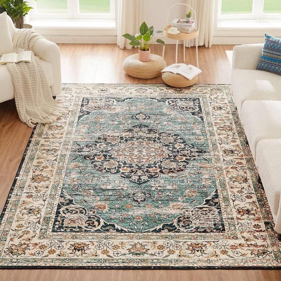 Machine wasbaar vintage tapijt antislip geschikt voor woonkamer en slaapkamer 1 stuk hoogwaardig materiaal 60x110 cm