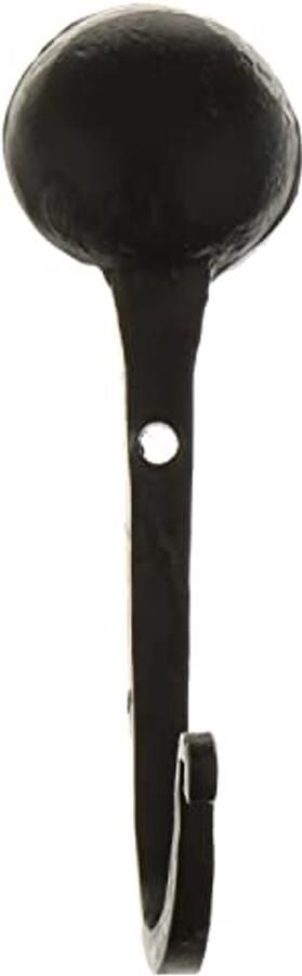 MACOSA SA02550 Decoratieve haak rond metaal Zwart Landhuisstijl Kapstokhaak Wandhaak Kledinghaak Metalen haak Keukenhaak Sleutelhaak (rond)