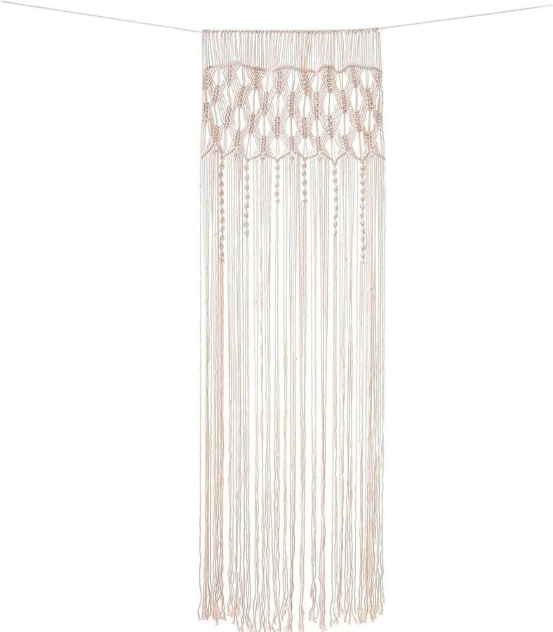 Macrame Wandbehang Deur Gordijn Boho Geweven Tapisserie Kamerscherm Macrame Tapisserie Boho Deur Gordijn Bruiloft Achtergrond Raam Gordijnen Wanddecoratie (74 x 203 cm)
