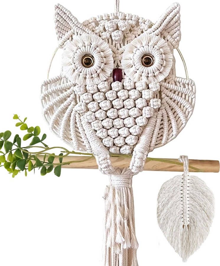 Mycramé Macramé Wandkleed UIL Design Bohemian Wandtapijt Wandhanger Boekenrek Muurdecoratie Boho Woonkamer Hout Wandrek Muurhanger Room Decoratie Slaapkamer Muurkleed Wanddoek Tapestry Macramé Koord Touw Plantenhanger