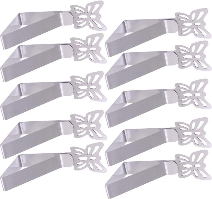 MAEXUS tafelkleedgewichten voor buitengebruik verpakking van 10 tafelkleedclips vlinderdesign tafelkleedclips voor de tuin tafelkleedclips voor picknicks tuinfeesten bruiloften