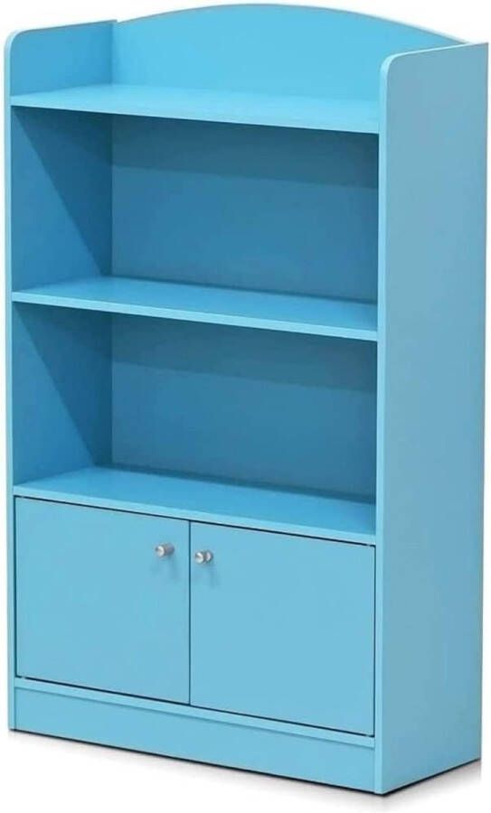 Magazijn boekenkast met speelgoedkast voor kinderen lichtblauw 24 x 24 x 97 99 cm