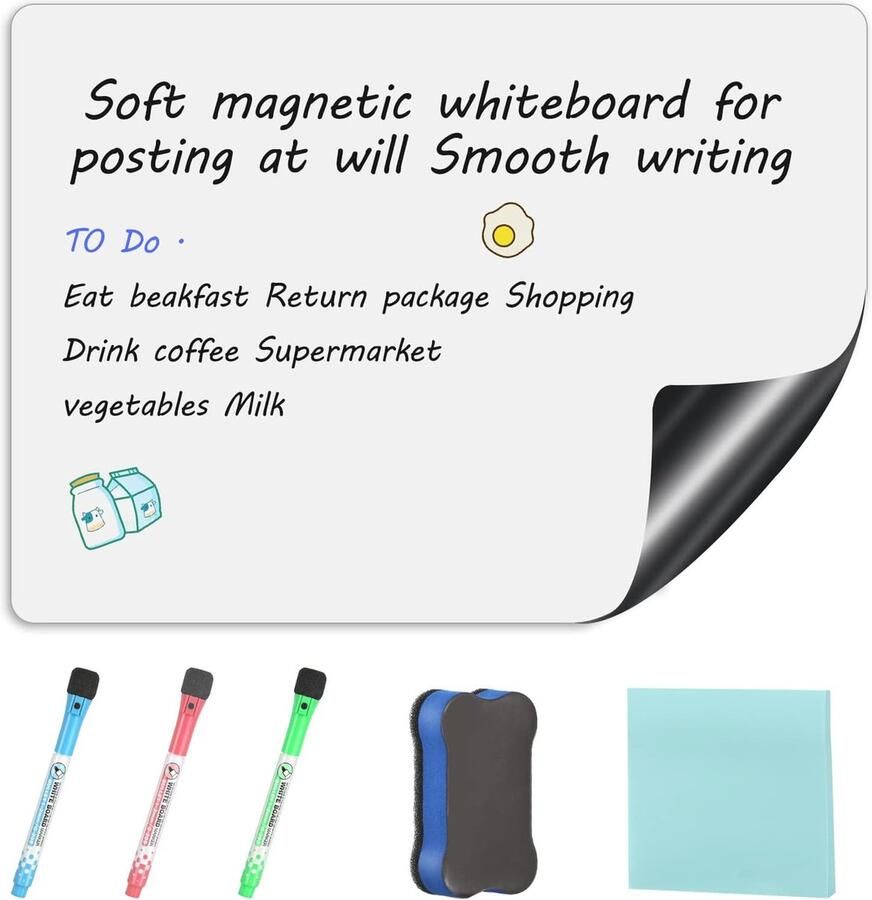 Magneetfolie Whiteboard A4 Droogafwisbare Folie voor Koelkast en Planning