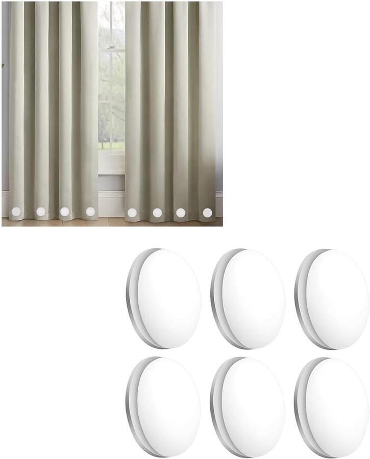 Magnetische gordijngewichten set van 6 wit PVC