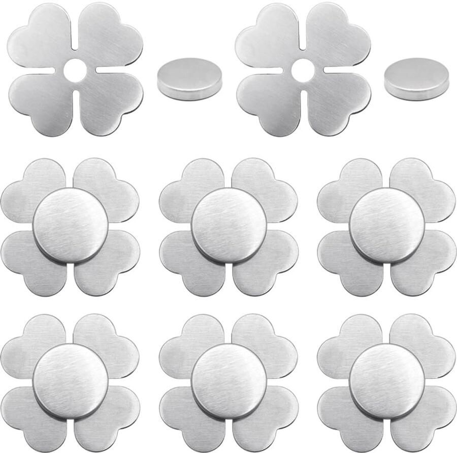 Magnetische tafelkleedgewichten 8 stuks roestvrij staal klaverbladmotief