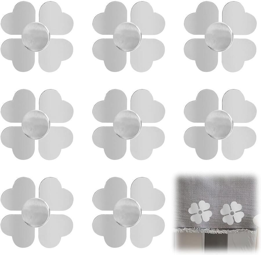 Magnetische Tafelkleedgewichten Roestvrij Staal Set van 8 Klavertje Vier