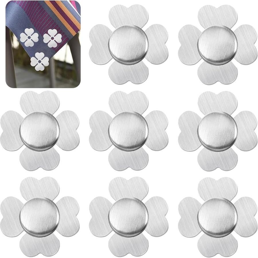 Magnetische tafelkleedgewichten Voor binnen en buiten 8 stuks Roestvrij staal Klavertje vier