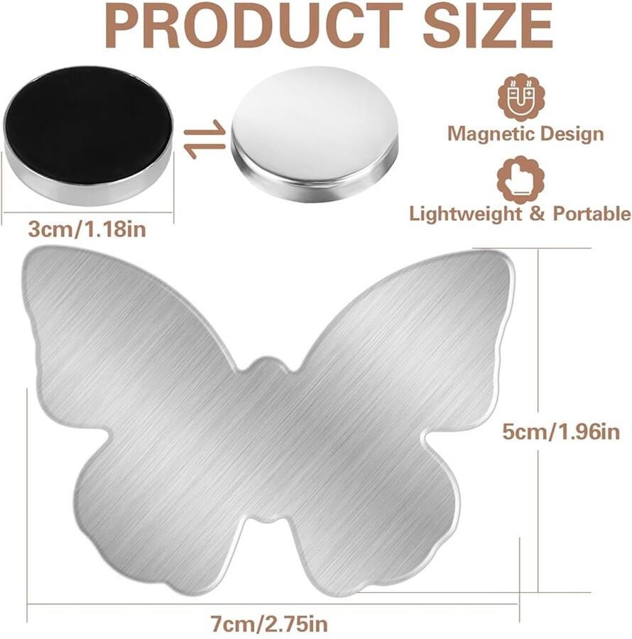 Magnetische Tafelklemmen Windbestendig Set van 8 Roestvrij staal