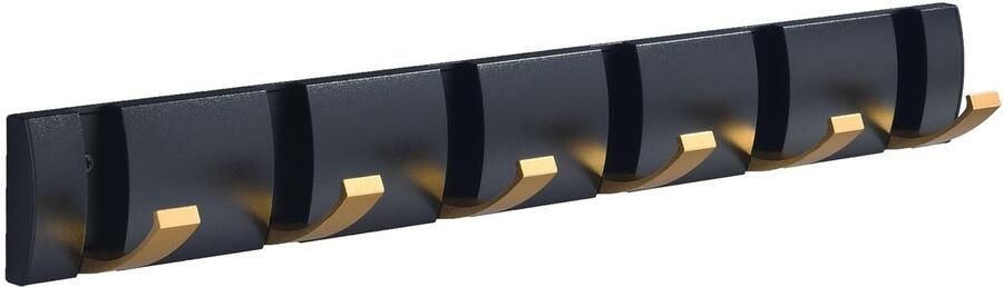 Maifey kapstok met 6 haken zwartgouden moderne kapstokhaken opvouwbare jashouderwand voor jassen hoeden sjaals paraplu's en sleutels