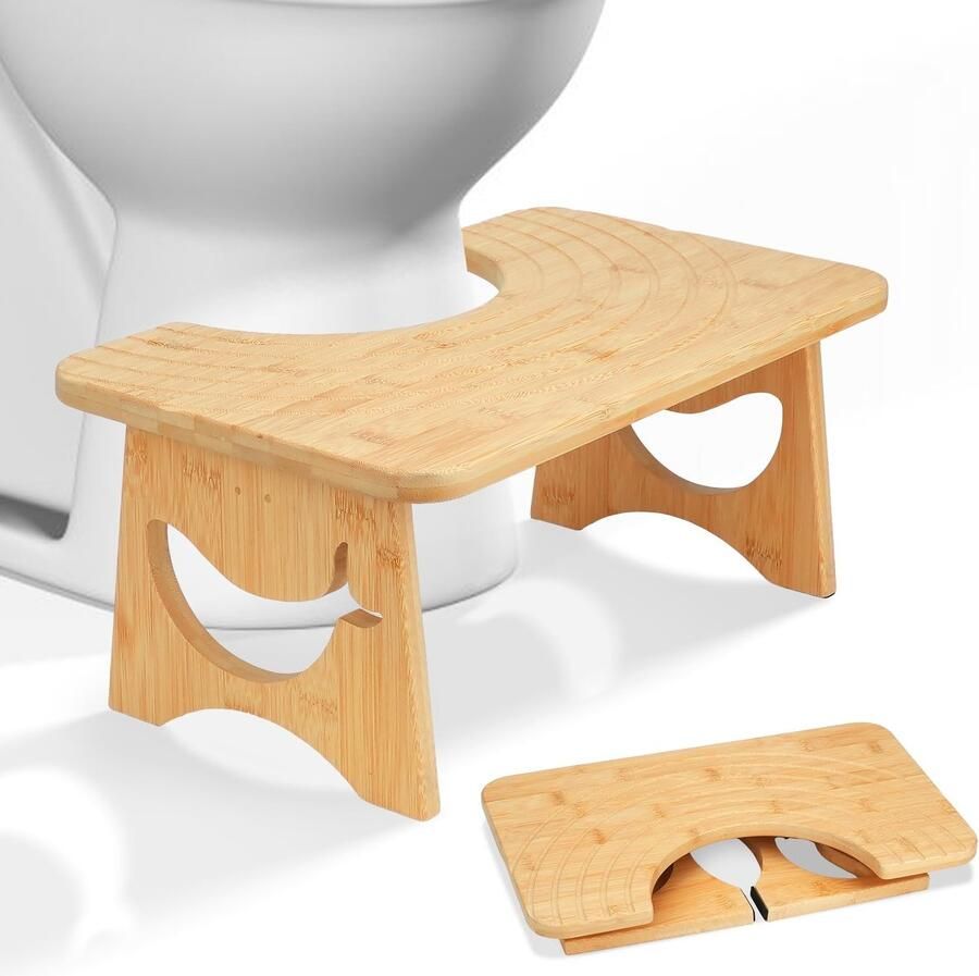 MAIJIAJU Opvouwbare toiletkruk voor volwassenen gemaakt van bamboe 17 5 cm walvisontwerp opvouwbare toiletkruk voor constipatie en winderigheid antislip badkamerkruk opstapje voor kinderen