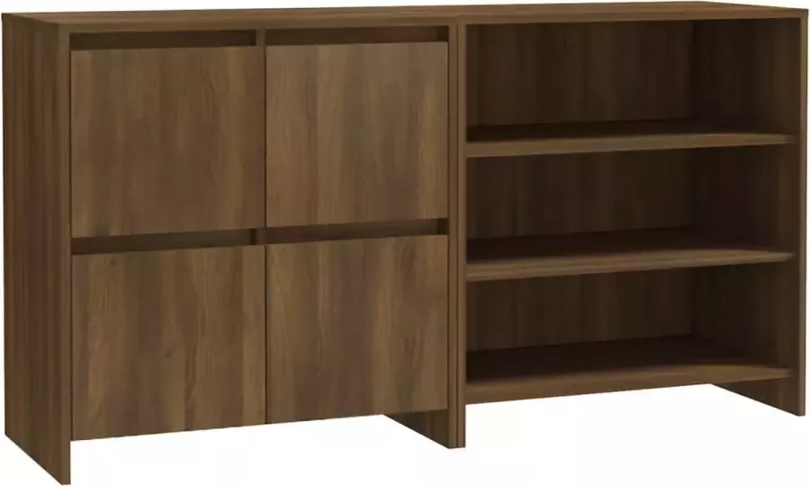 Maison Exclusive 2 st Dressoirs bewerkt hout bruineikenkleurig - Foto 2