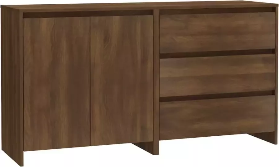 Maison Exclusive 2 st Dressoirs bewerkt hout bruineikenkleurig