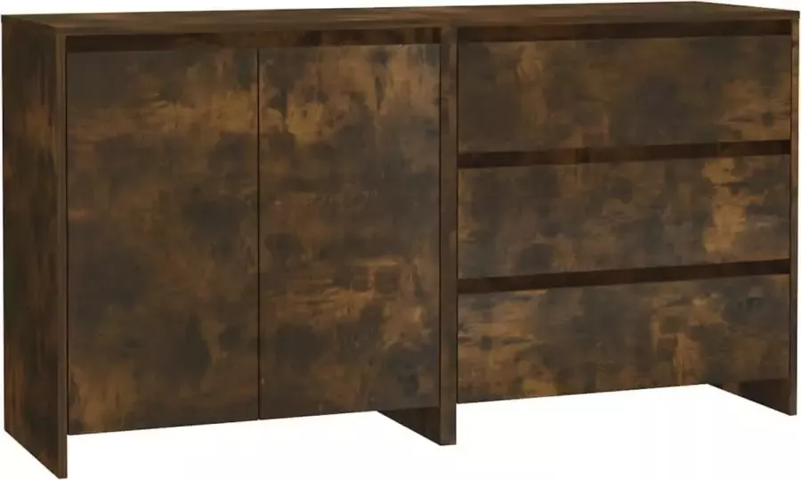 Maison Exclusive 2 st Dressoirs bewerkt hout gerookt eikenkleurig - Foto 2