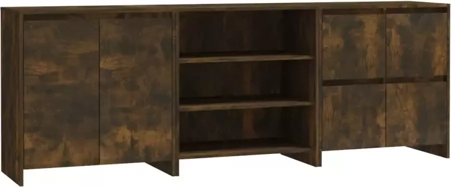 Maison Exclusive 3 st Dressoirs bewerkt hout gerookt eikenkleurig - Foto 3