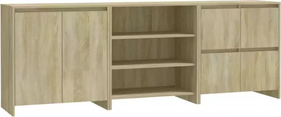 Maison Exclusive 3 st Dressoirs bewerkt hout sonoma eikenkleurig - Foto 2