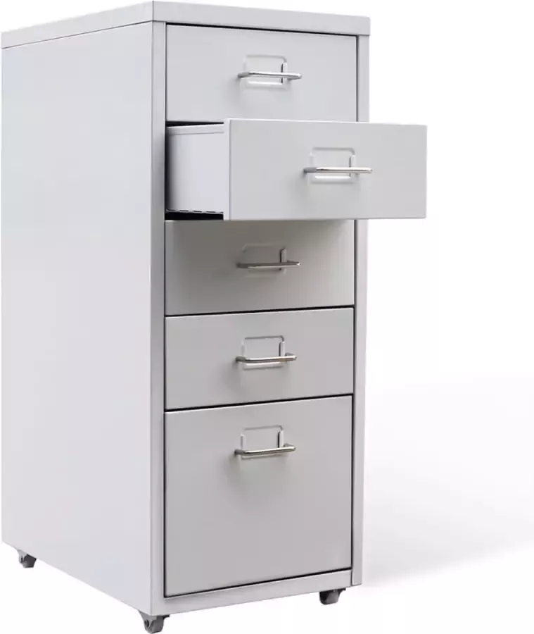 Maison Exclusive Archiefkast met 5 lades 68 5 cm staal grijs