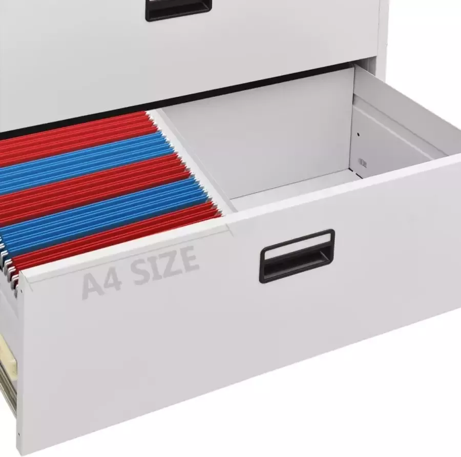 Maison Exclusive ArcMaison Exclusive -efkast 90x46x103 cm staal lichtgrijs