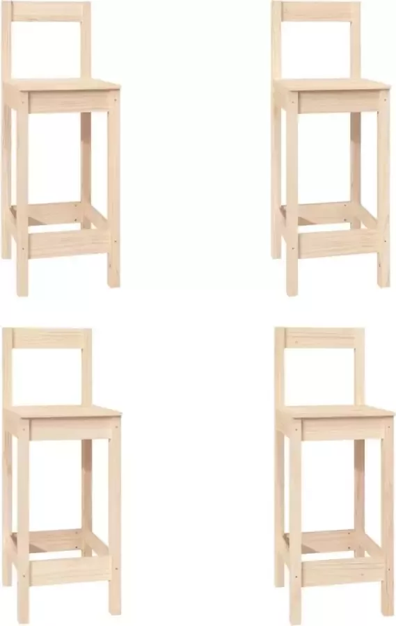 Maison Exclusive Barstoelen 4 st massief grenenhout