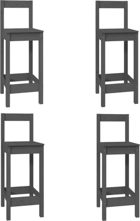 Maison Exclusive Barstoelen 4 st massief grenenhout grijs