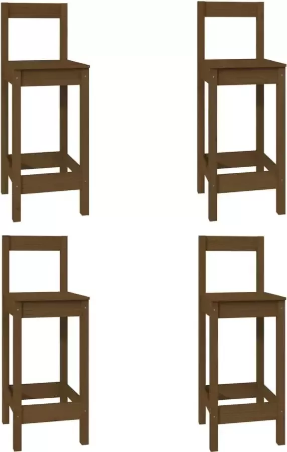 Maison Exclusive Barstoelen 4 st massief grenenhout honingbruin
