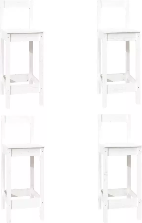 Maison Exclusive Barstoelen 4 st massief grenenhout wit