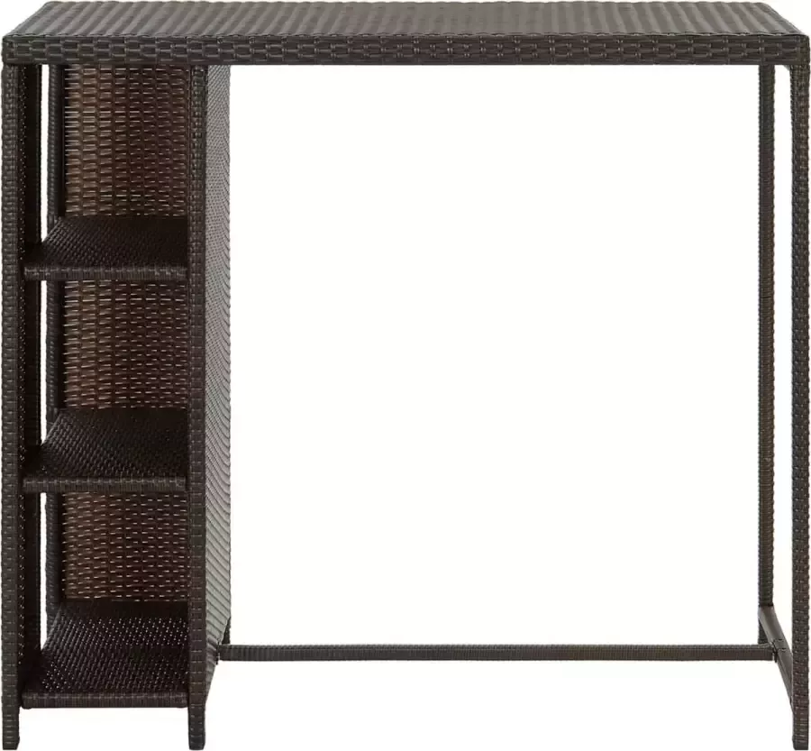 Maison Exclusive Bartafel met opbergrek 120x60x110 cm poly rattan bruin