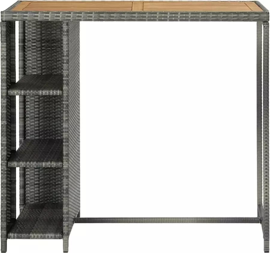 Maison Exclusive Bartafel met opbergrek 120x60x110 cm poly rattan grijs