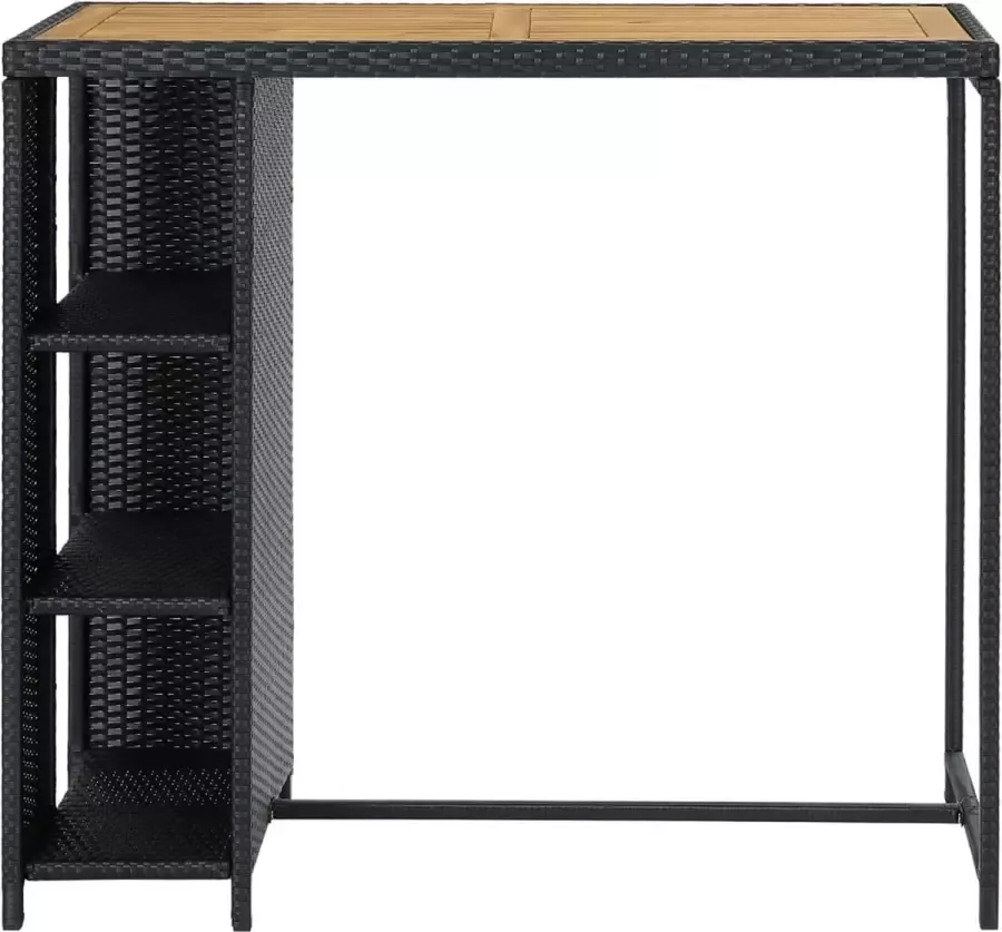 Maison Exclusive Bartafel met opbergrek 120x60x110 cm poly rattan zwart