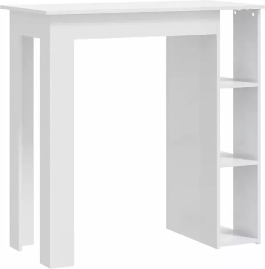 Maison Exclusive Bartafel met schap 102x50x103 5 cm spaanplaat hoogglans wit