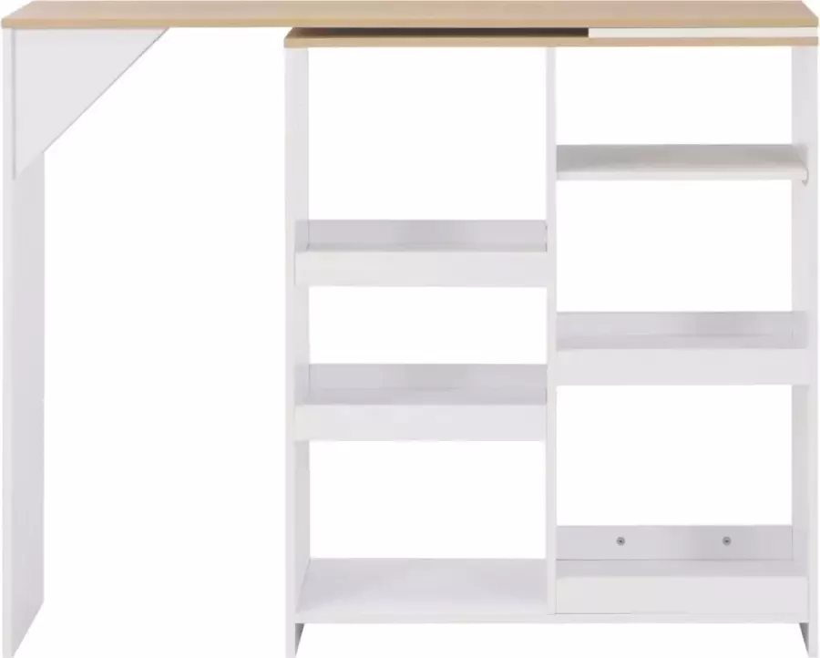 Maison Exclusive Bartafel met verplaatsbaar schap 138x39x110 cm wit