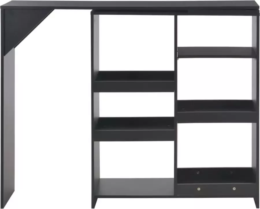 Maison Exclusive Bartafel met verplaatsbaar schap 138x39x110 cm zwart