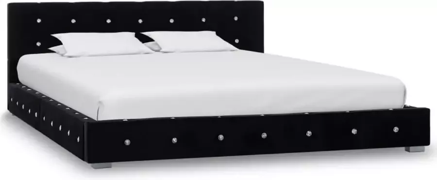 Maison Exclusive Bed met traagschuim matras fluweel zwart 140x200 cm