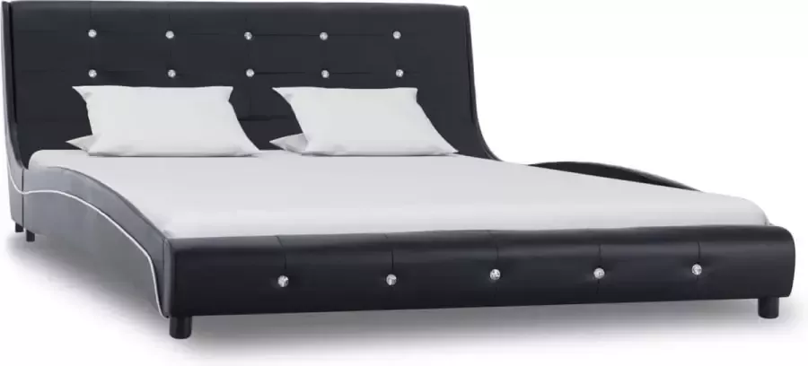 Maison Exclusive Meubelmania Bed met traagschuim matras kunstleer zwart 140x200 cm
