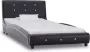 Maison Exclusive Bed met traagschuim matras kunstleer zwart 90x200 cm - Thumbnail 1