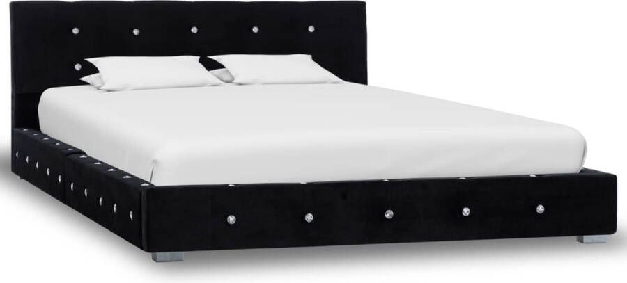 Maison Exclusive Bed met traagschuimmatras fluweel zwart 120x200 cm