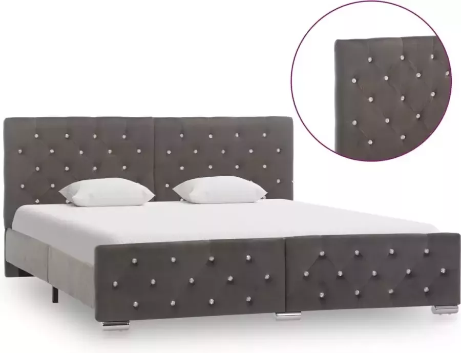 Maison Exclusive Bedframe fluweel grijs 160x200 cm