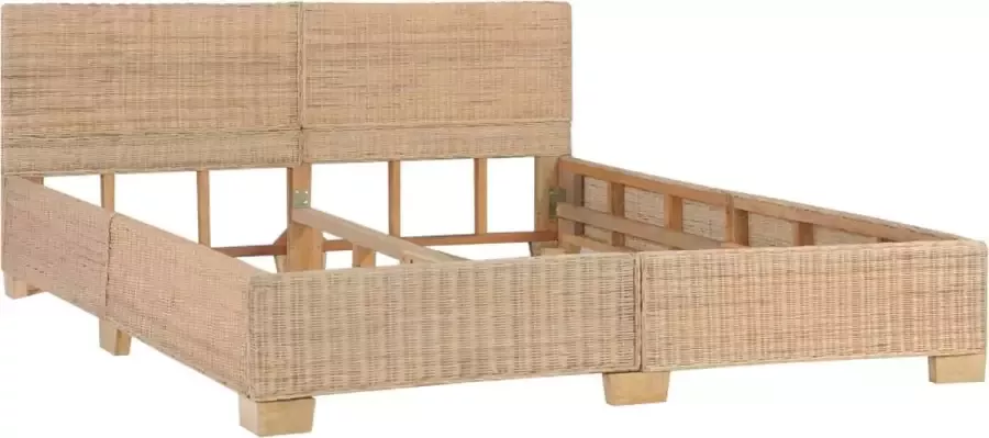 Maison Exclusive Meubelmania Bedframe handgeweven echt rattan 160x200 cm