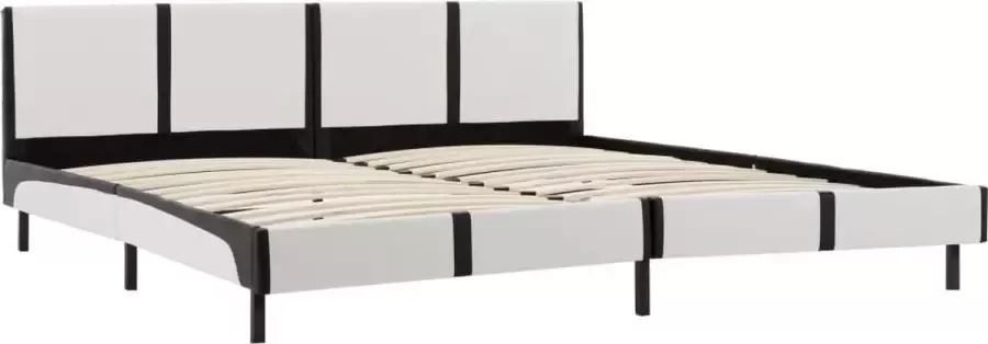 Maison Exclusive Bedframe kunstleer wit en zwart 180x200 cm