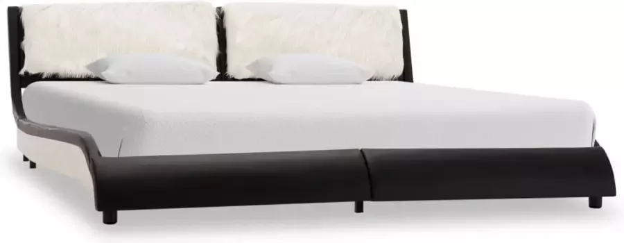 Maison Exclusive Bedframe kunstleer zwart en wit 180x200 cm