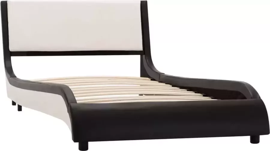 Maison Exclusive Bedframe kunstleer zwart en wit 90x200 cm