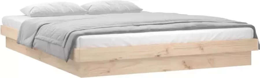 Maison Exclusive Bedframe LED massief hout 160x200 cm