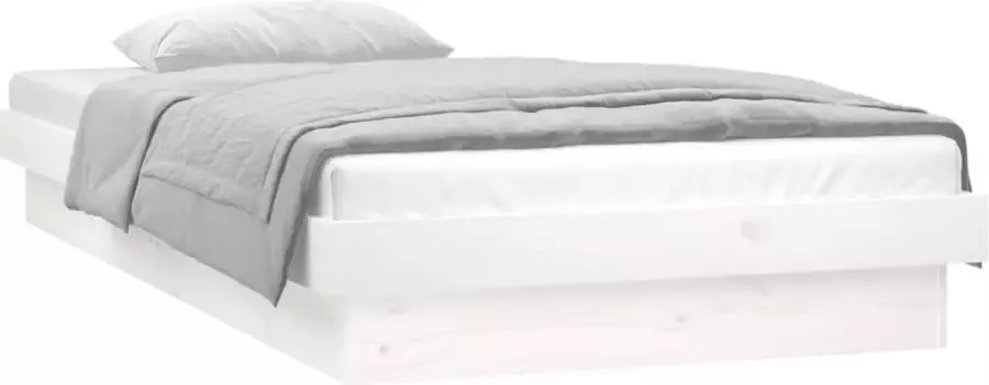 Maison Exclusive Bedframe LED massief hout wit 90x190 cm 3FT Single