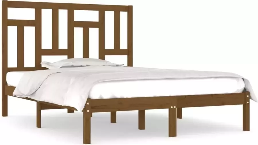 Maison Exclusive Bedframe massief grenenhout honingbruin 135x190 cm 4FT6 Double