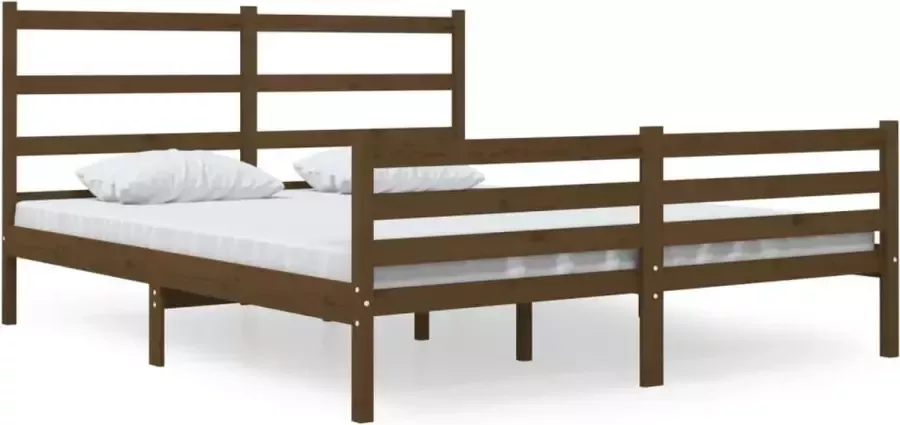 Maison Exclusive Bedframe massief grenenhout honingbruin 140x190 cm