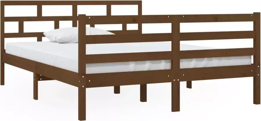 Maison Exclusive Bedframe massief grenenhout honingbruin 140x190 cm